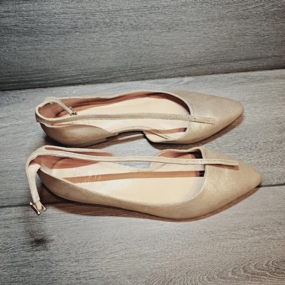 Franco Sarto antique gold ankle-strap flats, size 12 - Picture 6 of 15
